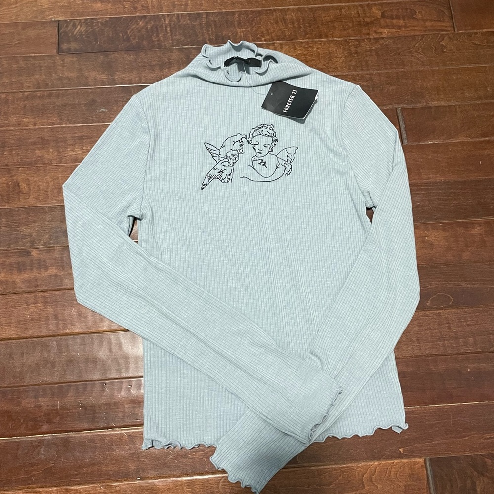 forever 21 long sleeve angel shirt and 2 shein tops